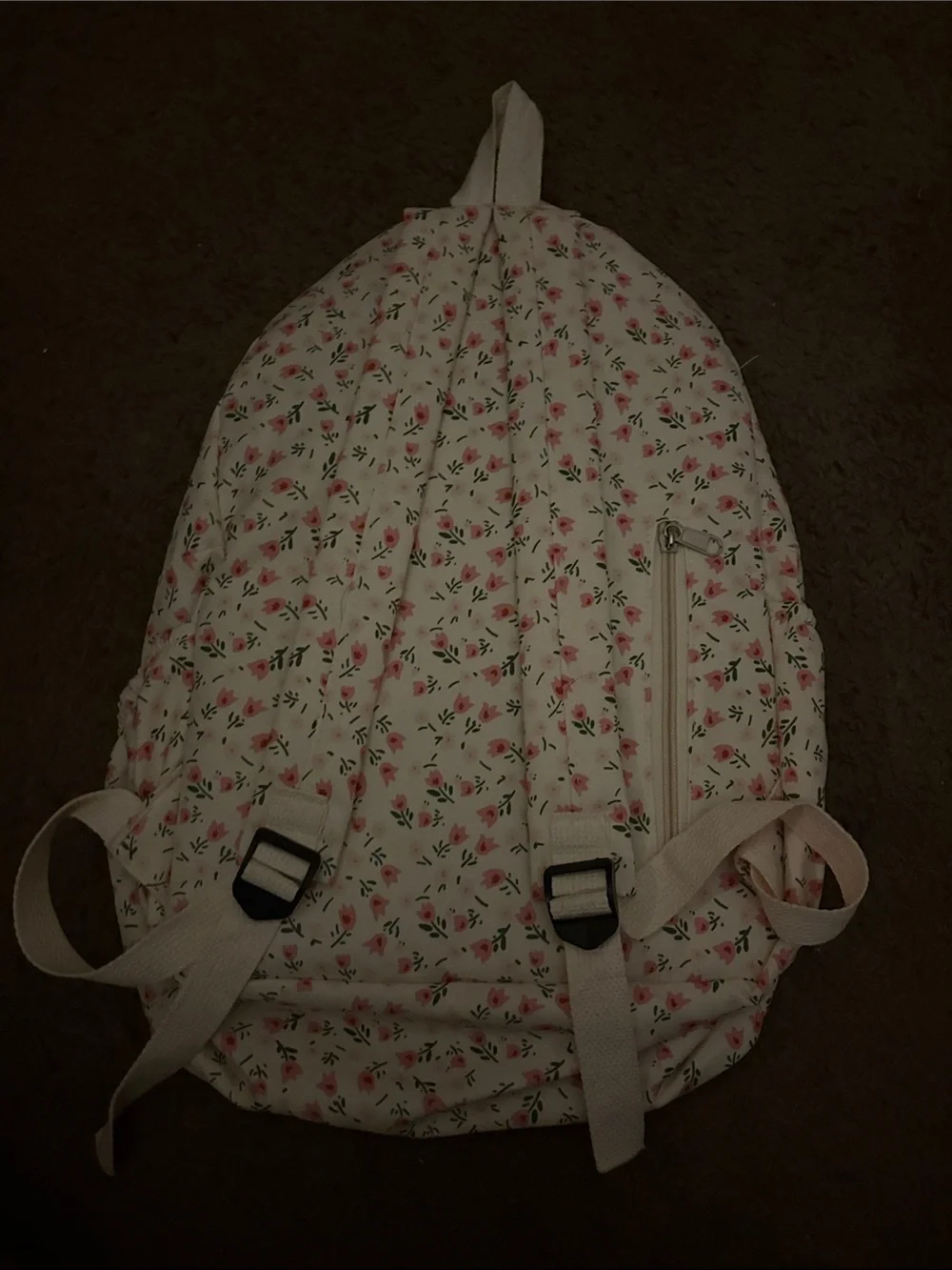 Floral White Bookbag